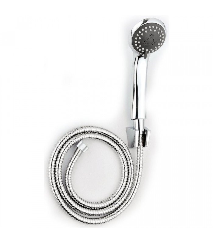 ToWo Hand Shower ABS Chrome 2 Spray Patterns 1.5m Flexible Hose w/Wall Mount