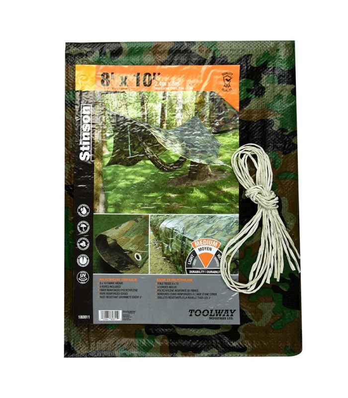 Stinson Tarpaulin 8 ft x 10 ft Camouflage