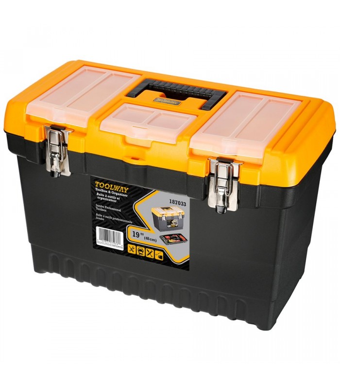 Toolway Jumbo Pro Toolbox With Lid 19 in.