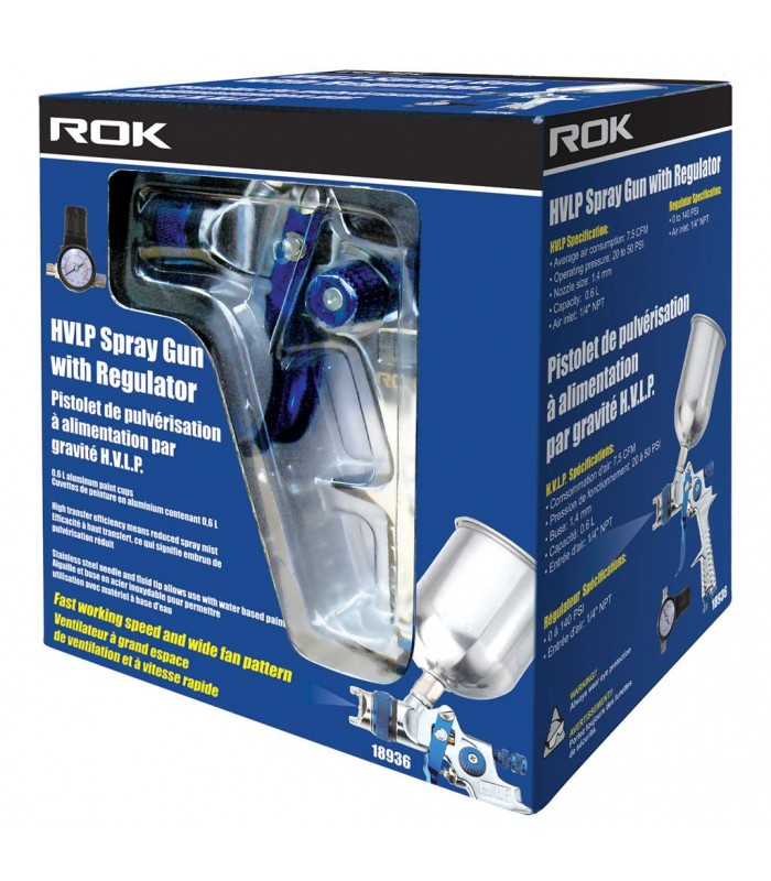 ROK Hvlp Spray Gun W/ Regulator