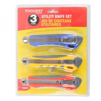 Ensemble de 3 couteaux utilitaires avec poignée en caoutchouc