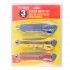 Utility Knife Rubber Grip 3pc Set