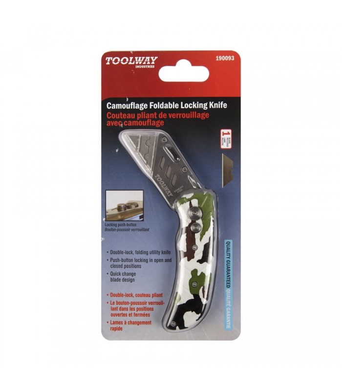 Toolway Utility Knife HD Foldable Locking Camouflage