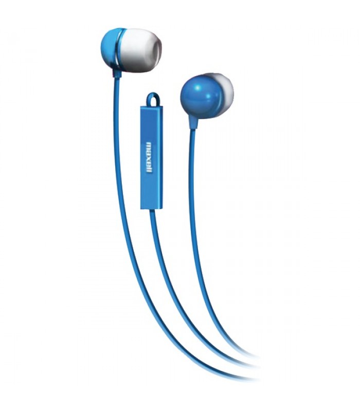 Maxell Stereo In-Ear Earbuds With Microphone & Remote (Blue)