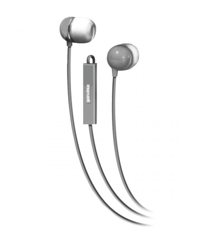 Maxell Stereo In-Ear Earbuds With Microphone & Remote (Silver)