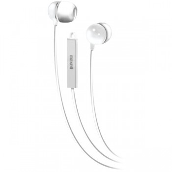 Maxell Stereo In-Ear Earbuds With Microphone & Remote (White)