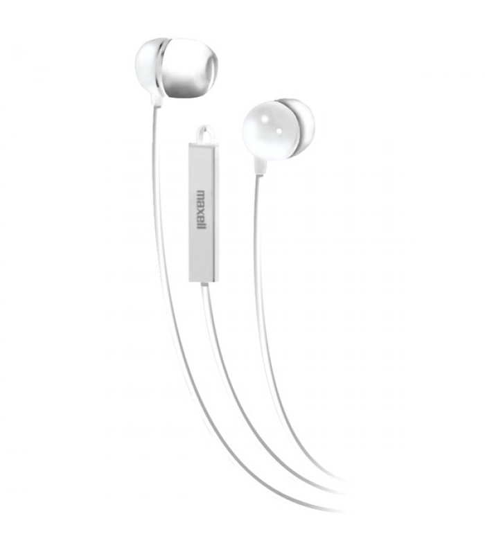 Maxell Stereo In-Ear Earbuds With Microphone & Remote (White)