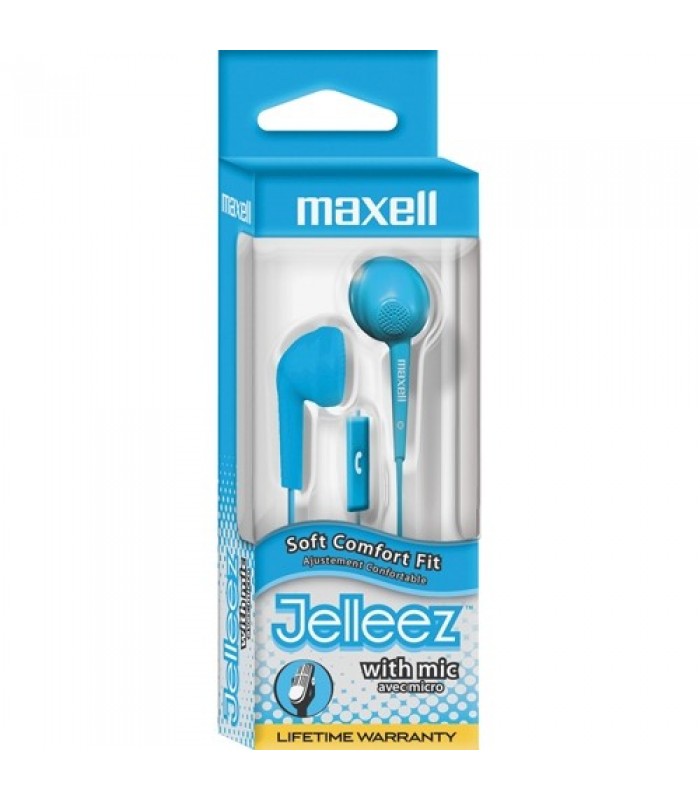 Maxell Jelm-BK Earbud with Microphone Jelleez Series Blue Earbud