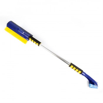Toolway Snow Brush Ice Scraper & Squeegee with Steel Extend Handle 56 in.