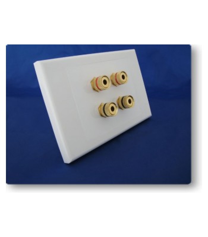 Global Tone Type 2 Pair binding posts decora wall plate white