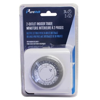 PureVolt Minuterie intérieure à 2 prises