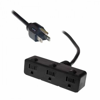 PureVolt Heavy Duty Extension Cord - 3-Outlet - Indoor/Outdoor - Black - 100 ft.