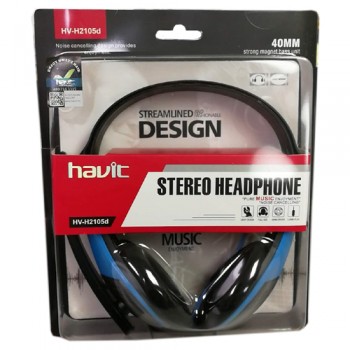 Havit HV-H2105D Headphones with Mic (Black/Blue) 