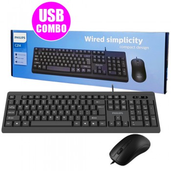 Philips C214 Combo Clavier et Souris USB Filaire Noir
