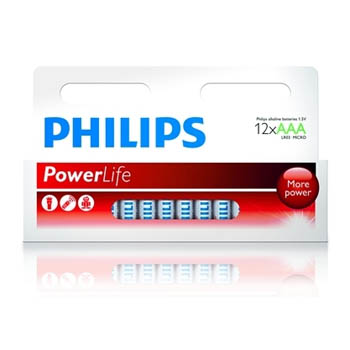 Philips Powerlife Piles Alkaline AAA 12pk