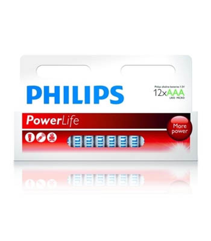 Philips Powerlife Piles Alkaline AAA 12pk