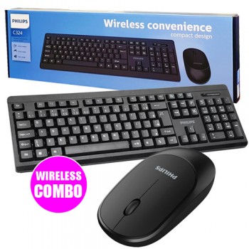 Philips Clavier et souris au design ergonomique et élégant sans fil de 2,4 GHz