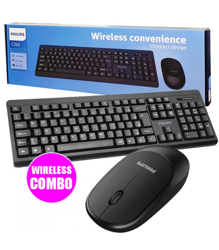 Philips 2.4GHz Wireless Ergonomic and Stylish Design Keyboard & Mouse Combo