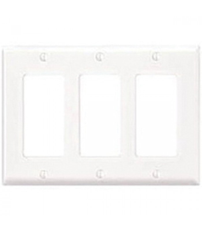 3-Gang White Decorator Wall Plate - White