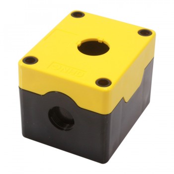 Boîtier de commande à trou simple pour interrupteur - 22mm - Jaune