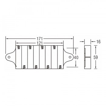 PureVolt Support pour 8 piles AA avec fils conducteurs