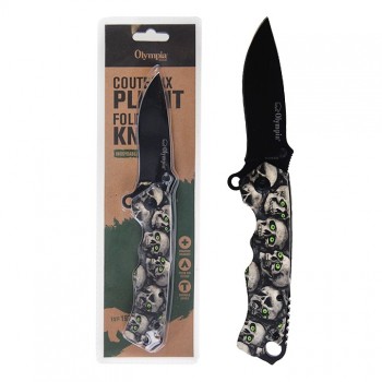 OLYMPIA - Pliage COUTEAU MANCHE Crânes Gris