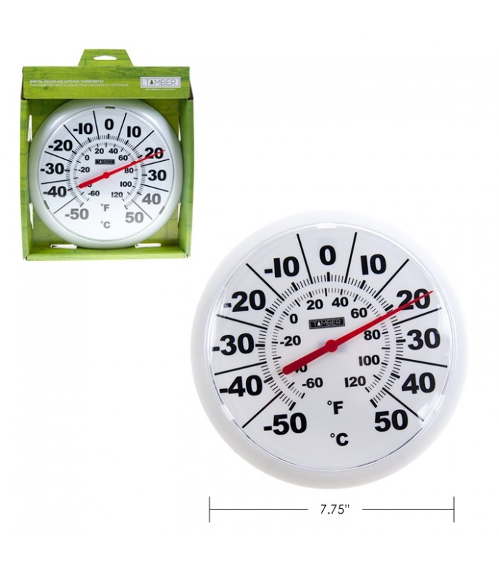 Timber Bimetal Indoor/Outdoor thermometer 213mm, White