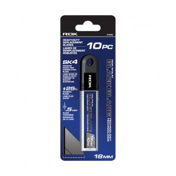 ROK Lames de remplacement robuste à lame noire solide 18mm - Paquet de 10