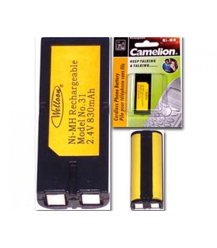 Wellson Cordless Phone Rechargeable Battery 2.4V 830mAh 2 x AAA