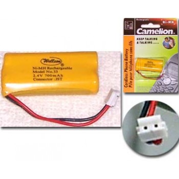 Pile Wellson pour téléphone sans fils rechargeable 2.4V 700mAh