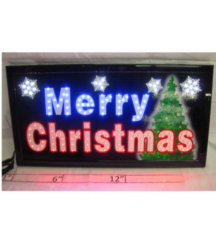 LED Flashing Sign - Merry Christmas