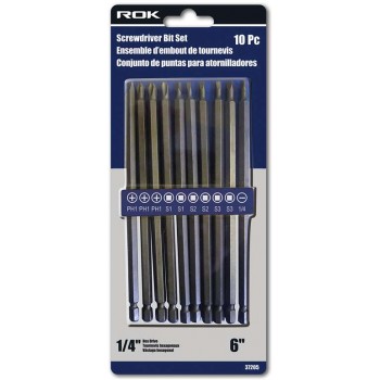ROK 10 PC 6" Screwdriver Bit Set