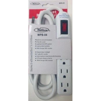 4 FT 4 OUTLET POWER BAR WITH SURGE PROTECTION (CUL)