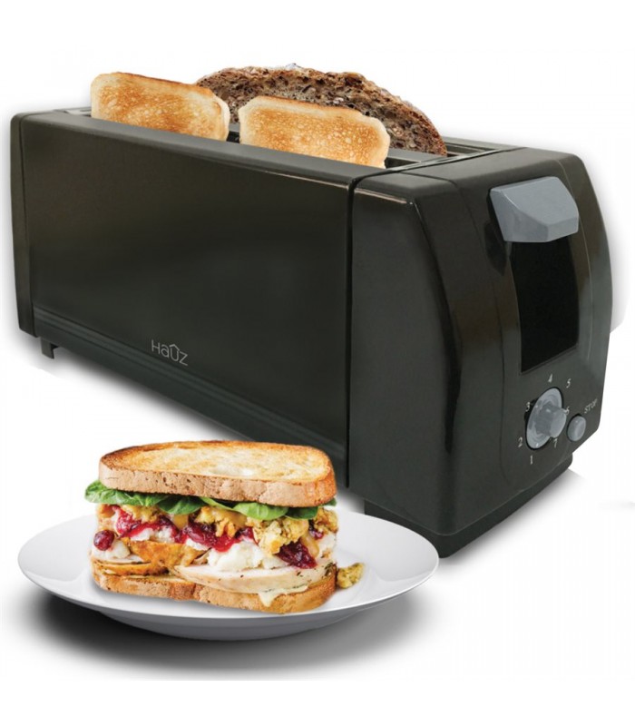 4 Slices long toaster Black