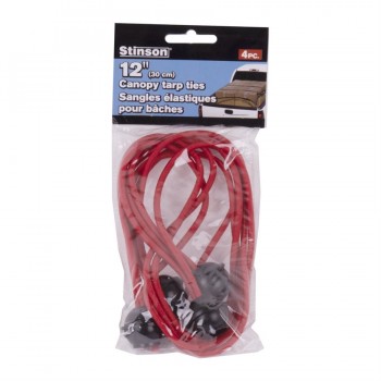 Stinson 12 in. Ball Stretch Cord for canopy and tarp - 4pcs