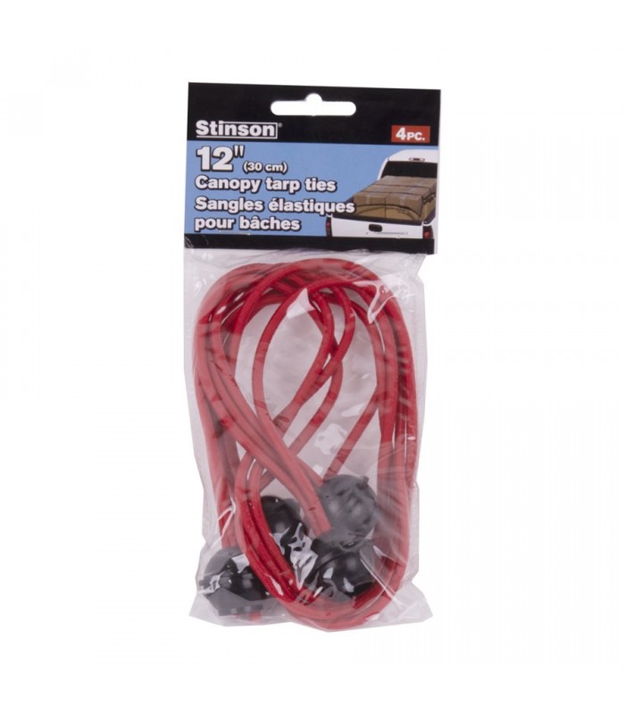 Stinson 12 in. Ball Stretch Cord for canopy and tarp - 4pcs