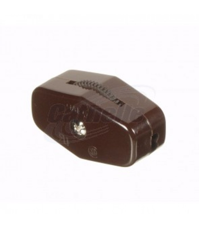 Electrimart  FEED THROUGH CORD SWITCH 6A 125V - Brown