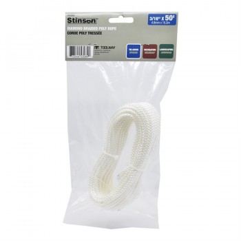 Stinson 8-Carrier Diamond Braided Poly Rope 3/16in x 50ft