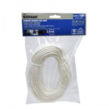 Stinson 8-Carrier Diamond Braided Poly Rope 3/16in x 100ft