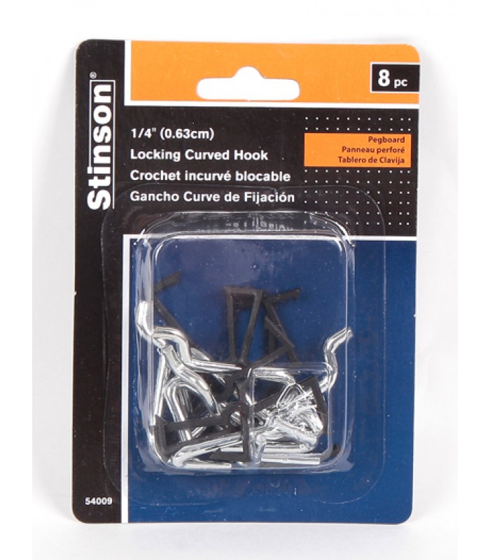 Stinson  8PC ¼In Curved Peg Hooks