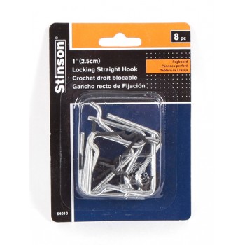 Crochet Droit 1 po. pour Panneau perforé de Stinson - Paquet de 8