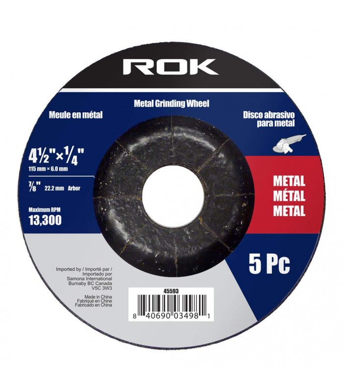 ROK Metal Grinding Wheel 4-1/2 x 1/4