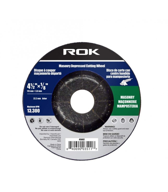 Disque à tronçonner le béton ROK 4-1/2 po x 1/8 po