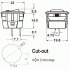 Mode Electronics 10A @ 125VAC (6A @ 250VAC) Single hole snap-in mount