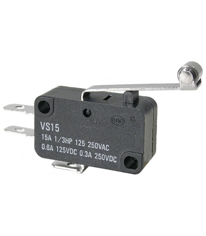 Micro Switch 15A @ 125VAC or 250VAC 25.9mm Roller Actuator Lever