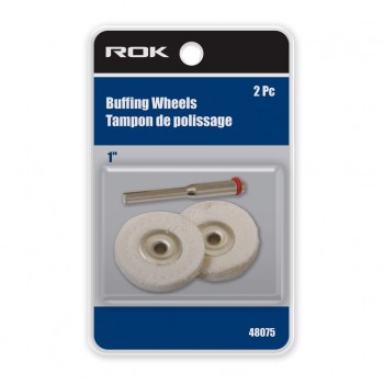 ROK 2 PC Cloth Buffing Wheel 1" With Mandrel