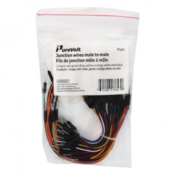 PureVolt Fil de jonction mâle à mâle - 10" - Paquet de 75