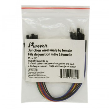 PureVolt Fils de jonction mâle à femelle – 5.9" – Paquet de 10