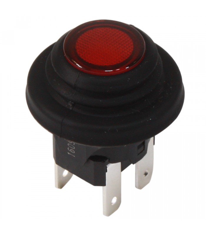 Bouton poussoir On/Off 4 Pins 110 Vac 16A IP65 - Rouge