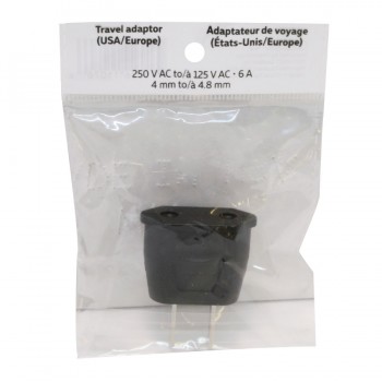 PureVolt  European to American Plug Adapter - 250V to 125V - 6A